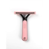 Perie de ingrijire pentru animale, Nunbell, L, cu buton de auto-curatare, roz