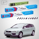 Cumpara ieftin Ștergătoare Ford Focus II DA Estate 2004-2007 | Set Față și Spate Flat Premium &ndash; TeamCar&reg;