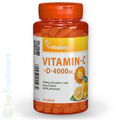 Vitamina C+D cu bioflavonoide 90tab. (sportivi, circulatie, imunitate) Vitaking foto