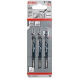 Bosch T 119 B - Set panze fierastrau pendular tija cu un prag de prindere (T) 92 mm lemn taiere dreapta fina 3 bucati
