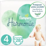 Scutece Pampers Harmonie Marimea 4, 9-14 kg, 28 buc