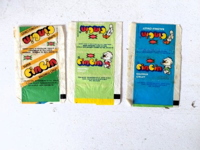 Lot 3 buc - Ambalaj guma de mestecat, CIN-CIN, vechi, anii 80 foto