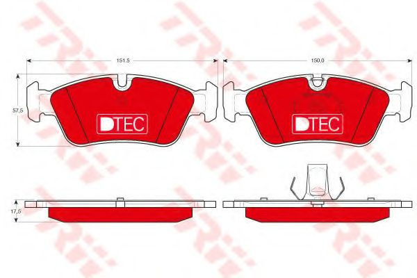 Set placute frana,frana disc BMW Seria 3 Compact (E46) (2001 - 2005) TRW GDB1348DTE