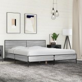 Cumpara ieftin Cadru de pat, gri sonoma, 180x200 cm, lemn prelucrat și metal