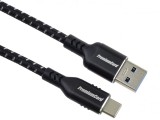 Cablu USB 3.2-A la USB type C T-T 3m brodat Negru, ku31cx3