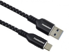 Cablu USB 3.2-A la USB type C T-T 3m brodat Negru, ku31cx3