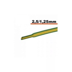 Tub termocontractibil galben-verde 2.5 mm/ 1.25 mm 0.5m