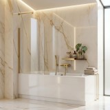 Paravan de baie Rea Travis Gold Brush 80