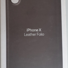 Husa de protectie, Folio pentru Apple iPhone X, Piele, MQRV2FE/A, Charcoal gray