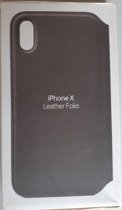 Husa de protectie, Folio pentru Apple iPhone X, Piele, MQRV2FE/A, Charcoal gray