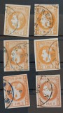 Romania 1868 - Lot Carol l cu Favoriti 2 bani,stampilate