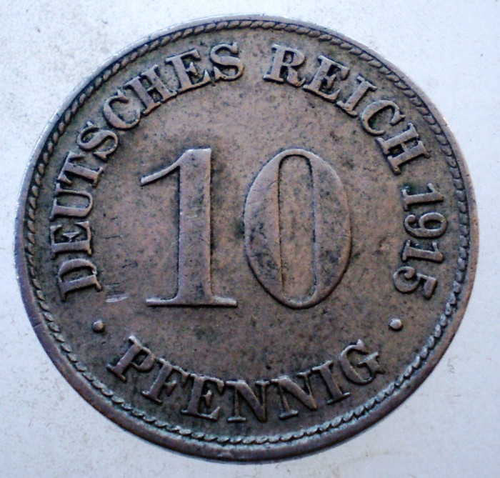 1.273 GERMANIA WWI 10 PFENNIG 1915 D