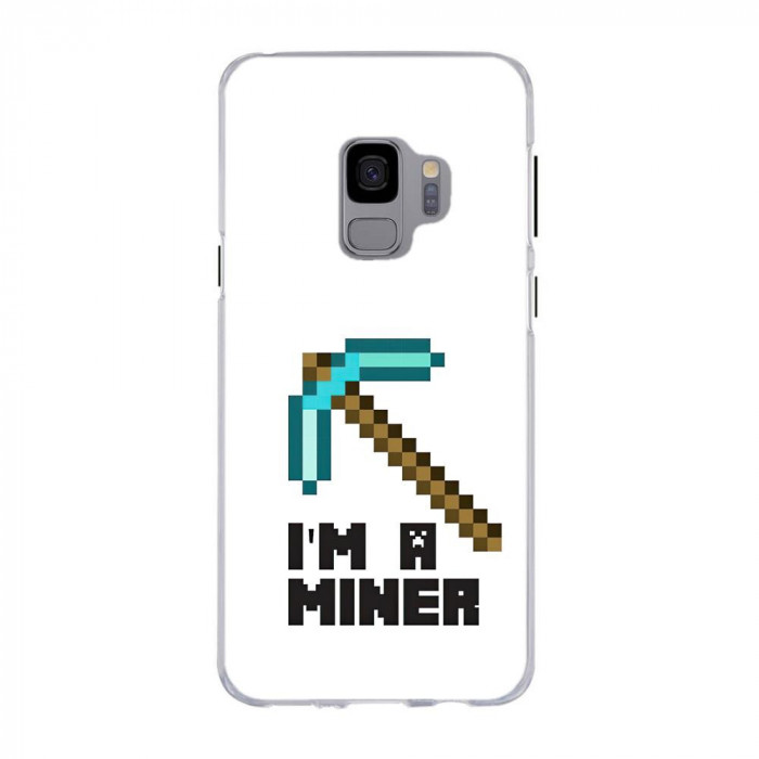 Husa compatibila cu Samsung Galaxy S9 Silicon Gel Tpu Model Minecraft Miner