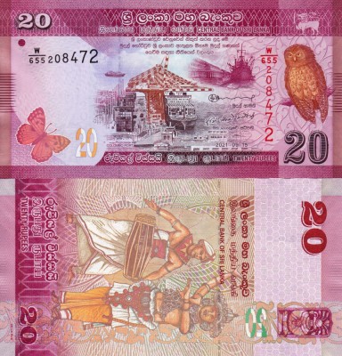 SRI LANKA 20 rupees 2021 UNC!!! foto