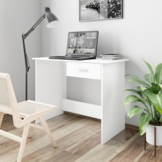 Gossi birou, alb, 100x50x76 cm, lemn prelucrat