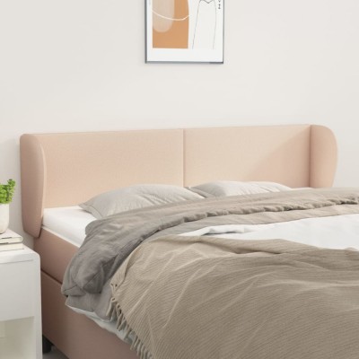vidaXL Tăblie pat cu aripioare cappuccino 147x23x78/88cm piele eco 3116959 foto