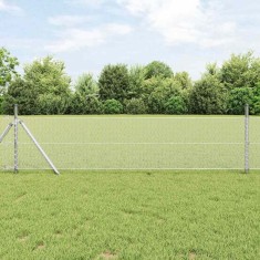 vidaXL &Icirc;ngrădire cu st&acirc;lpi Argintiu 0.5 x 25 m otel acoperit cu PVC