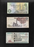 Set Egipt Bancnote: 50 Piastri, 1 &amp; 5 Pounds - Colectie Numismatica Egipt