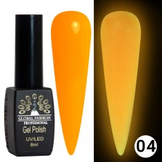 Oja semipermanenta Luminous, Global Fashion, fosforecenta, 8 ml, 04