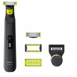 Aparat hibrid de barbierit, tuns barba si parul corporal Philips OneBlade Pro QP6541/15, pieptene cu 14 lungimi, lama inovatoare 360 cu 2 taisuri, pie