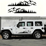 Cumpara ieftin Set 2 stickere autoadezive pentru vehicule Off Road, model &bdquo;Forest &amp; Mountains&rdquo;, dimensiune 100 x 20 cm, culoare Neagra