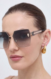 Philipp Plein ochelari de soare femei, culoarea gri, SPP122S_6402AM