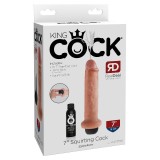 Dildo cu funcție de ejaculare KING COCK 7&rdquo; Squirting Cock, ultra-realist, culoarea pielii, 18 cm