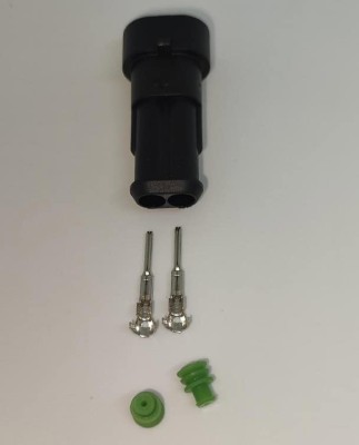 Set conector cablu Superseal 1.5 tata mufa 2 pin 2 pini inclusi + 2 garnituri incluse IP67 TE Connectivity 282104-1-SET-M foto