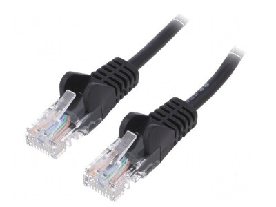 Cabluri patch U/UTP 5e litat CCA PVC negru 7,5m 27AWG foto