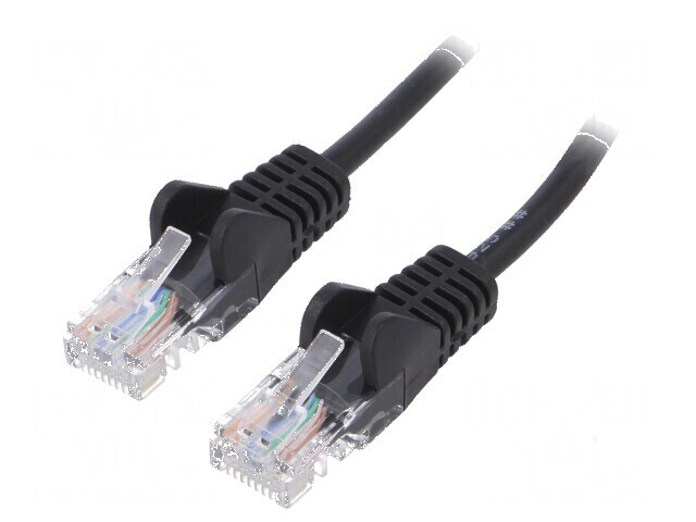 Cabluri patch U/UTP 5e litat CCA PVC negru 7,5m 27AWG