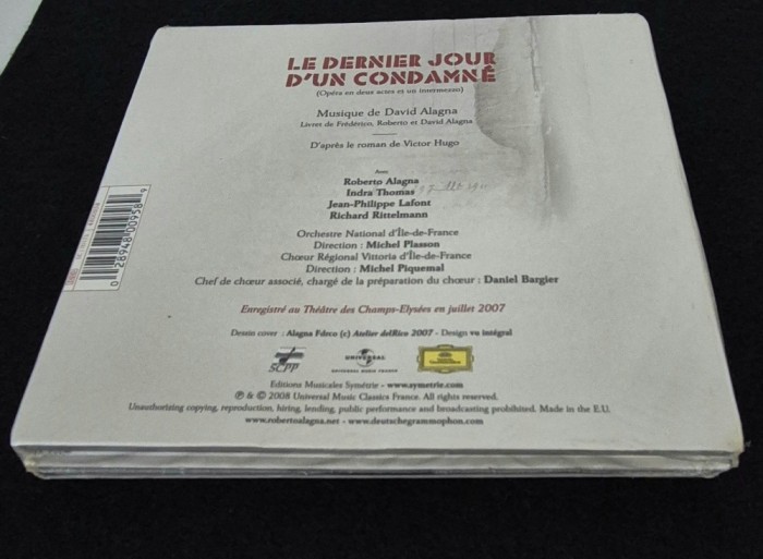 Roberto Alagna Dublu CD Audio Le dernier jour d&#039;un condamne Opera