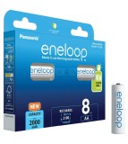 Acumulatori Panasonic Eneloop 2100 cicluri, 2000mAh, R6 AA Blister 8, BK-3MCDE/8BE