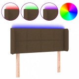Cumpara ieftin Tablie de pat cu LED, maro inchis, 83x16x78/88 cm, textil