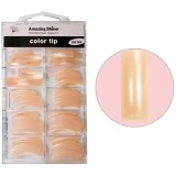 Tipsuri false, colorate - portocaliu piersică, 100buc, nr.1 - 10, AMAZING SHINE