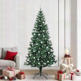 VidaXL Pom de Crăciun artificial pre-iluminat Verde 240cm PVC și Metal 3396791