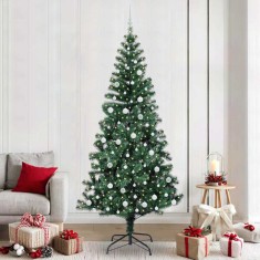 vidaXL Pom de Crăciun artificial pre-iluminat cu 300 LED Verde 240 cm 3396791