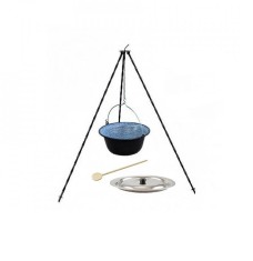 Set ceaun emailat 10lit. cu suport 1,2m, lingura de lemn 40cm si capac Handy KitchenServ foto