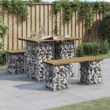 Cumpara ieftin Bancă grădină, design gabion, 100x70x72 cm, lemn pin impregnat