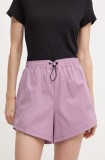 Picture pantaloni scurți outdoor Oslon culoarea violet, neted, high waist, WSH087