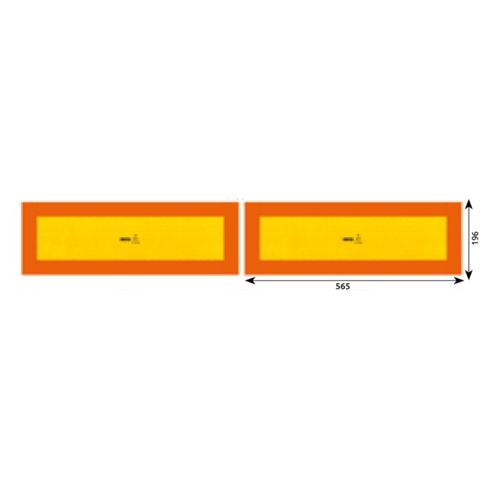 Set 2 Placute Reflectorizante Galben Rosu Fluorescent 565X196 Mm Aluminiu