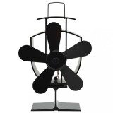 VidaXL Ventilator de sobă cu alimentare termică, 5 palete, negru