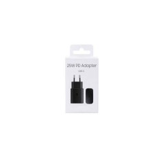 Incarcator retea Super Fast Charging pentru Samsung A54/A52/A52S/A53/A23/A33/A70/A80/S20/S20 FE/Note 20, USB C, 25W, Negru, Blister