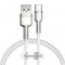Cablu Date si Incarcare USB-A - USB-C Baseus Cafule Metal Series, 66W, 2m, Alb CAKF000202