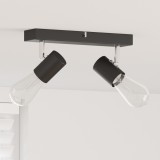 vidaXL Spotlight pentru Tavan Reglașibil pe Două Direcții Negru E27