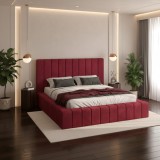 Pat Tapitat Rubin Visiniu Catifea Premium Expediere rapidă