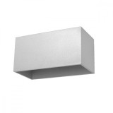 Lampă De Perete Quad Gri Aluminiu 2 Becuri Dreptunghiulare Moderne De Interior