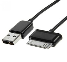 Cablu date / incarcare 2A, compatibil Samsung Galaxy Tab, 1m, usb 2.0 tata la 30 pini, negru