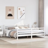 VidaXL Cadru de pat cu tăblie fără saltea, alb, 180x200 cm