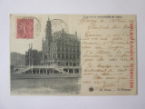 Carte postala circ.1905 Paris-Expozitia Universala 1900,reclama șampanie Mercier, Circulata, Franta, Printata