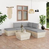 vidaXL Set mobilier grădină din paleți cu perne, 6 piese, lemn molid 3063493
